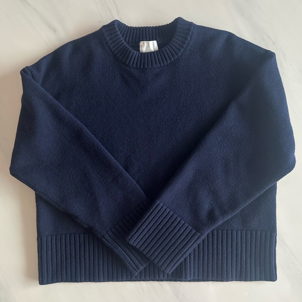 H&M Women - Navy Crewneck Sweater - Deep Blue